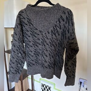 Cozy Knit Sweater in Gray and Black